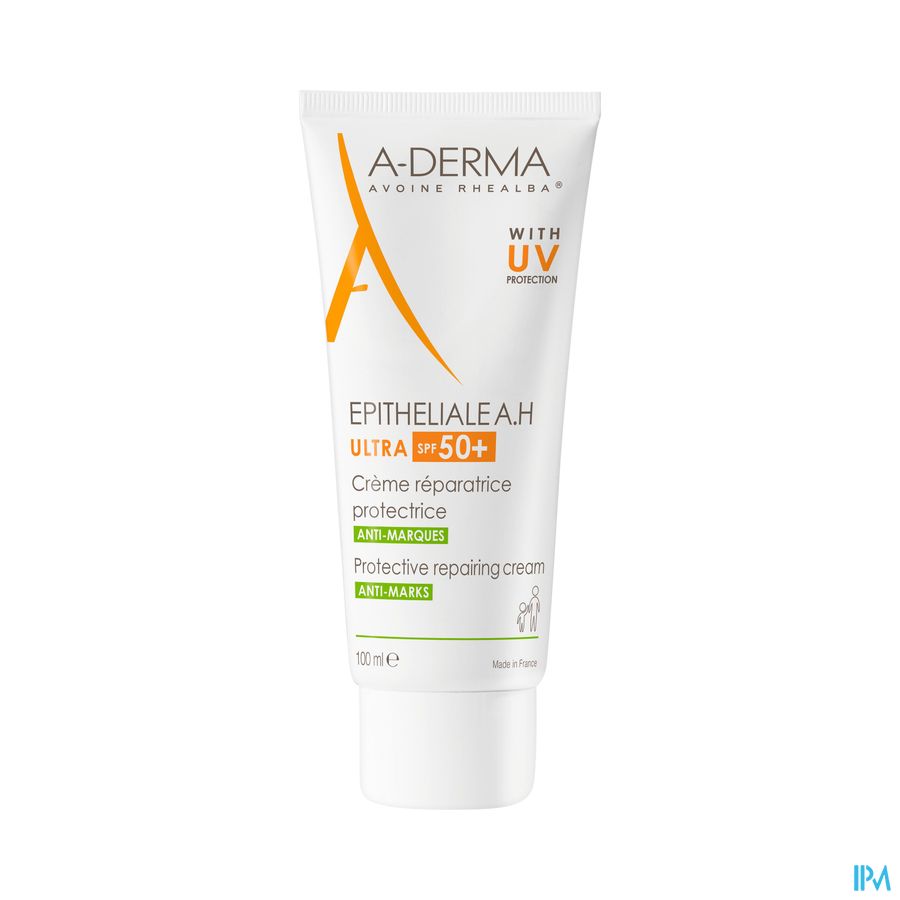 A-DERMA - EPITHELIALE A.H ULTRA SPF50+ CREME REPARATRICE ET PROTECTRICE ANTI-MARQUES - Peaux fragilisées, anti-marques cicatricielles et pigmentaires, post-acte dermatologique ou esthétique superficiel 100ml