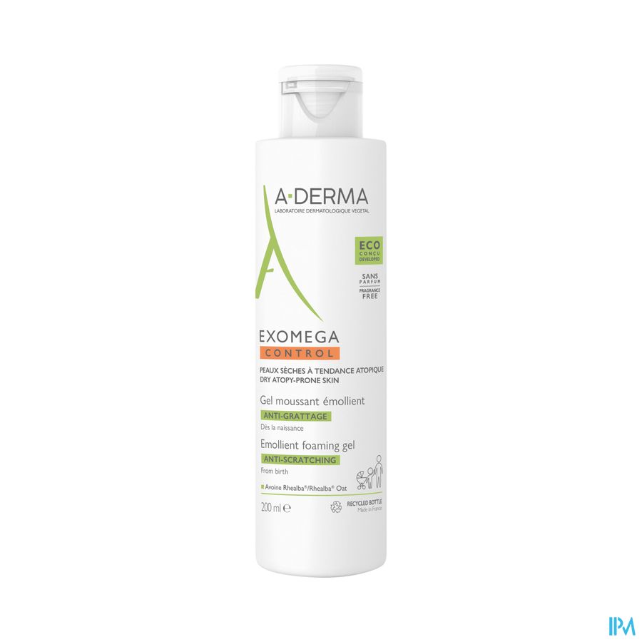 A-DERMA - EXOMEGA CONTROL GEL MOUSSANT ÉMOLLIENT ANTI-GRATTAGE - Peaux à tendance atopique