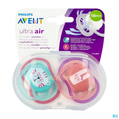 Philips Avent Sucette +18m Air Girl Tigre Lapin