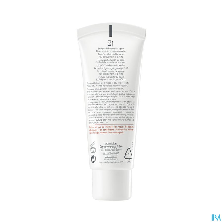 Eau Thermale Avène HYDRANCE UV LÉGÈRE Émulsion hydratante SPF30  -Peaux sensibles normales à mixtes