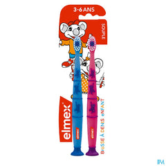 elmex Brosse à Dents Enfant 3-6 ans Souple 2 pièces