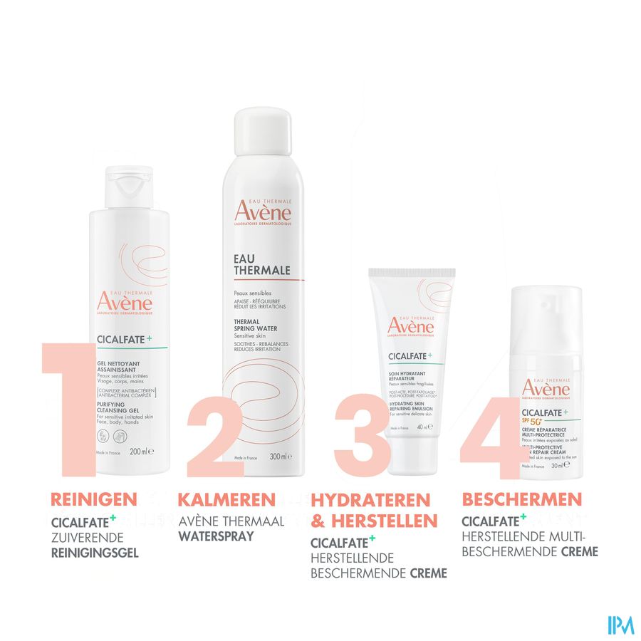 Eau Thermale Avène CICALFATE+ Gel Nettoyant Assainissant Peaux sensibles irritées - Visage, corps, mains