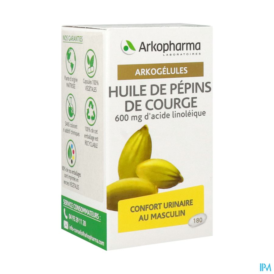 Arkogelules Huile De Pepins De Courge Caps 180