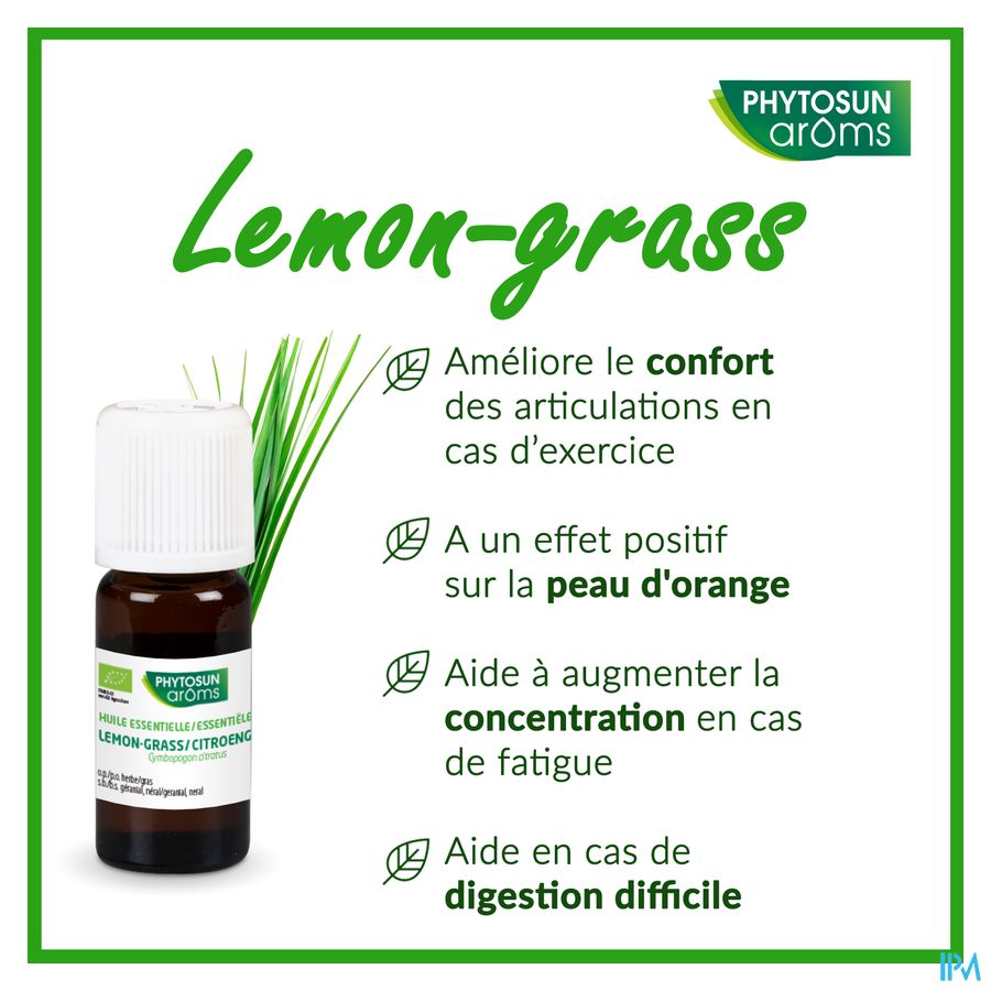 Phytosun® Lemon-Grass Huile Essentielle Bio 10ml