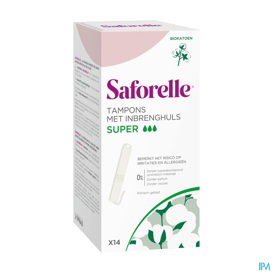 Saforelle Coton Protect Tampons Applicat. Super 14