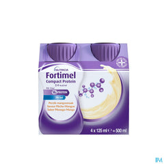 Fortimel Compact Protein 2.4kcal Arôme Pêche-mangue Complément Nutritionnel Dénutrition Bouteilles 4x125 ml