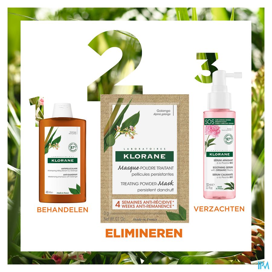 Klorane — Masque-Poudre Traitant Antipelliculaire au Galanga – Pellicules persistantes