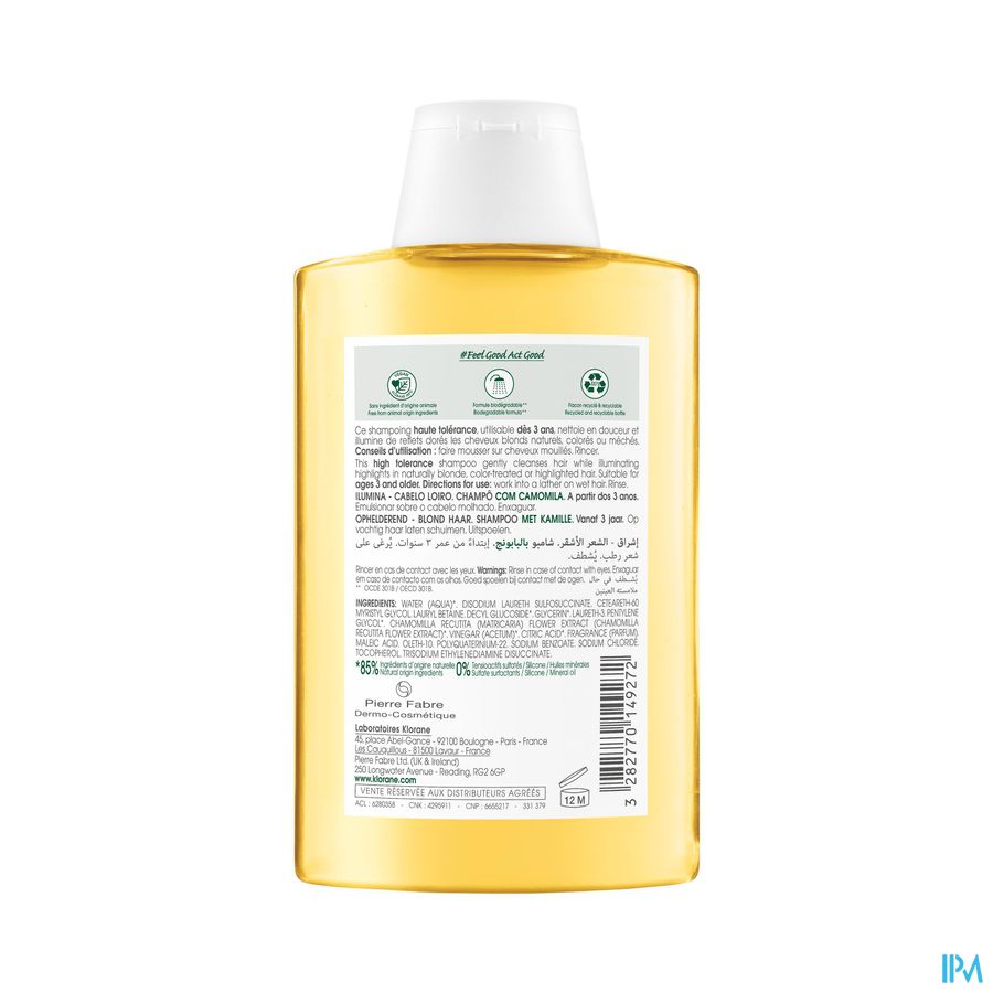 Klorane - Shampoing à la Camomille - Illumine - Cheveux blonds