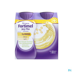 Fortimel Jucy Plus Arôme Poire Fleur Sureau Complément Nutritionnel Dénutrition Bouteilles 4x200ml