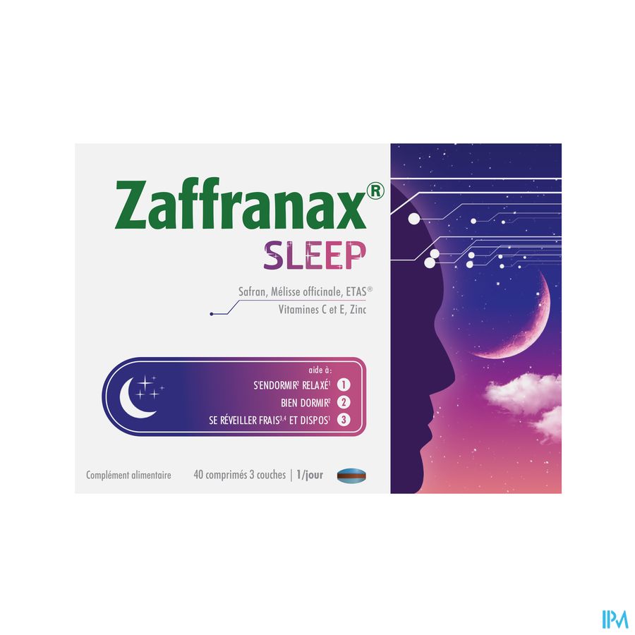 Zaffranax® Sleep 40 Comprimés - Sommeil, Fatigue, Moments De Stress