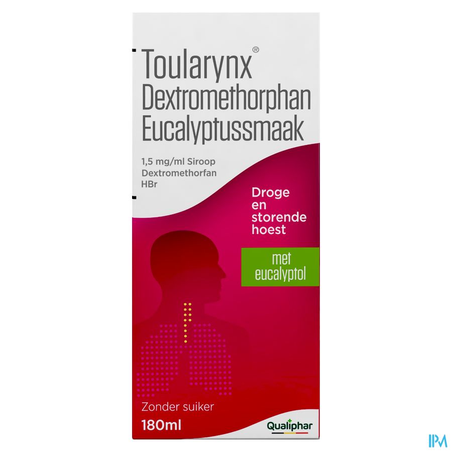 Toularynx Dextromethorphan Eucalyptussmaak 180 ml sirop toux sèche