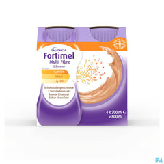 Fortimel Multifibre 1.5kcal Goût Chocolat Bouteilles 4x200ml