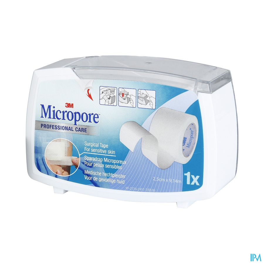 Micropore 3m 25,0mmx9,1m Nouv.derouleur 1530p-1d