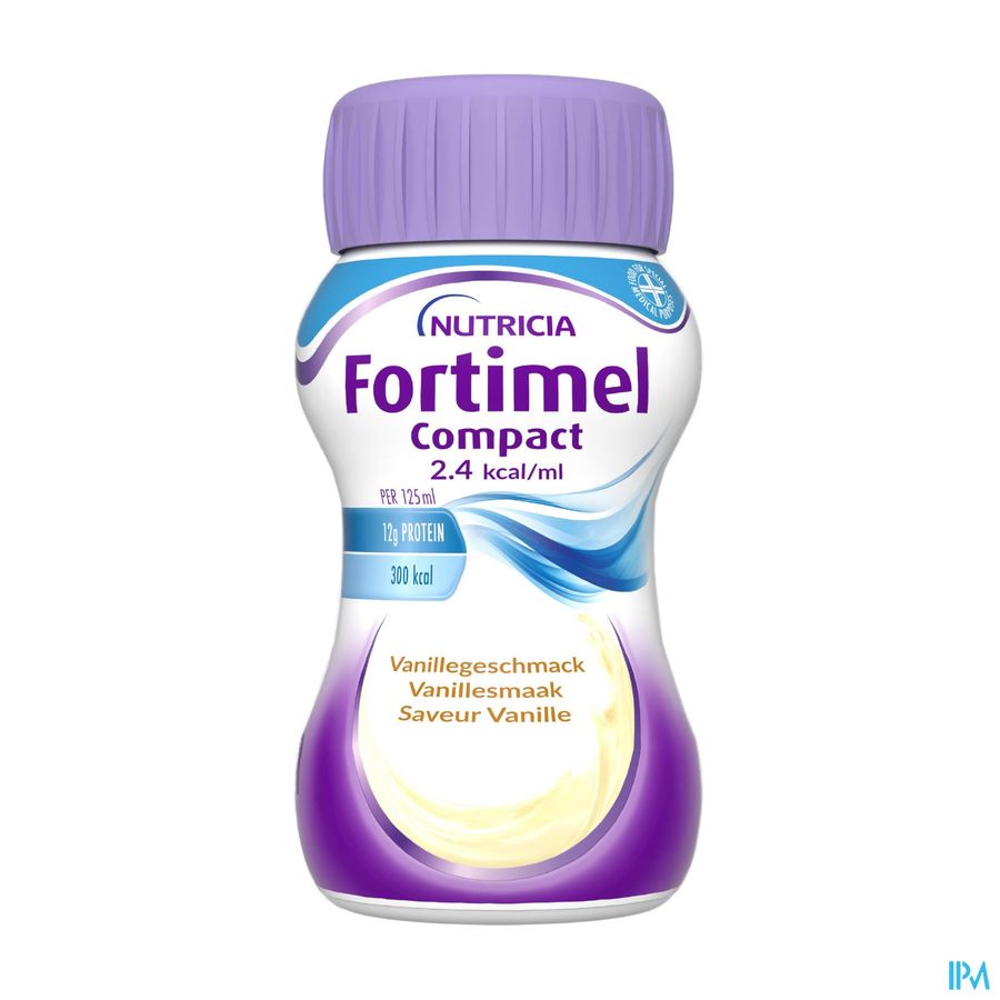 Fortimel Compact 2.4kcal Arôme Vanille Complément Nutritionnel Dénutrition Bouteilles 4x125ml