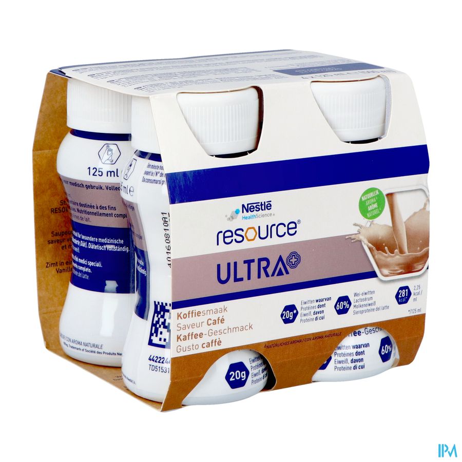 Resource Ultra+ Saveur Cafe 4x125ml Nf