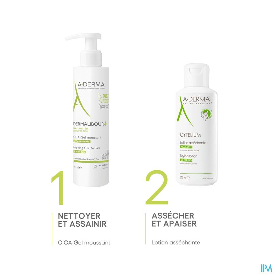 A-DERMA - CYTELIUM LOTION ASSÉCHANTE APAISANTE - Zones irritées sujettes à macération - zones humides - plis cutanées