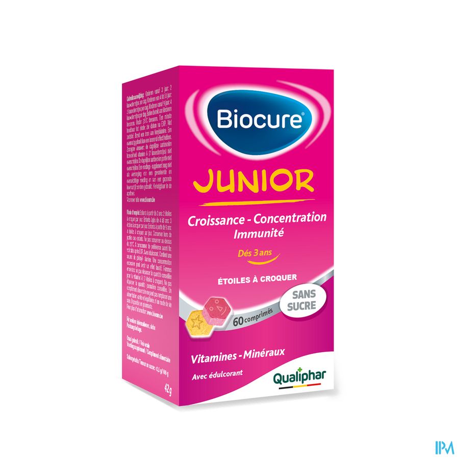 Biocure Junior Etoiles à Croquer croissance, multivitamine - 60 pièces