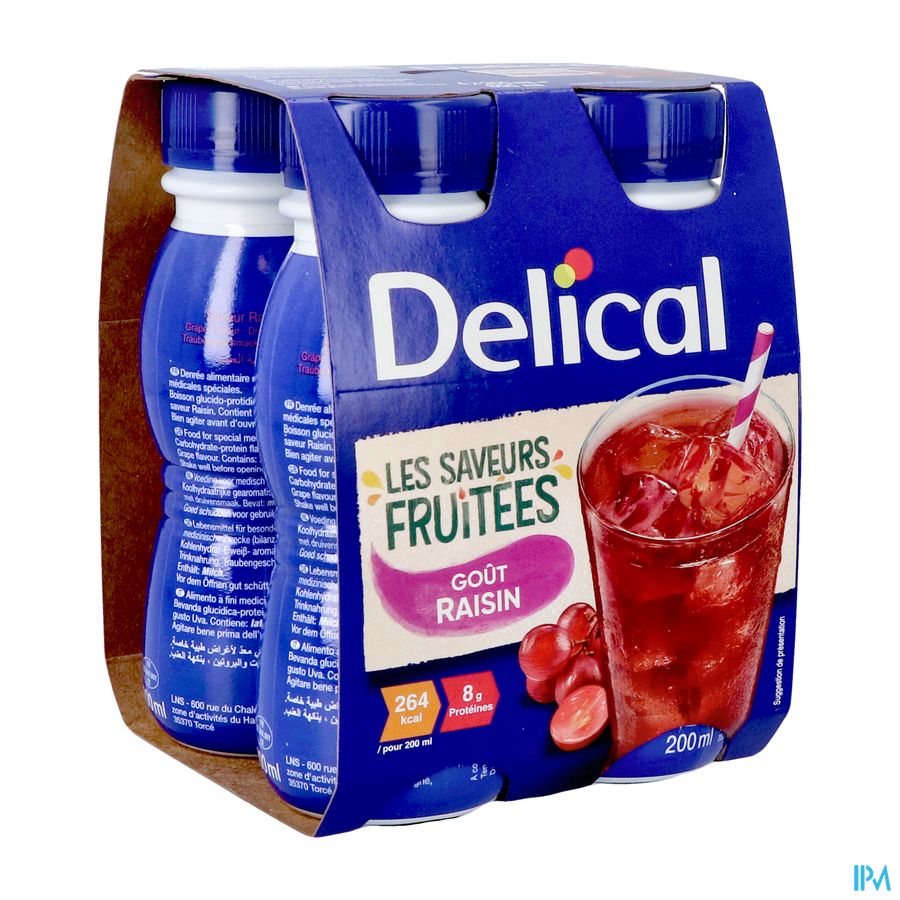 Delical Boisson Fruitee Raisins 4x200ml