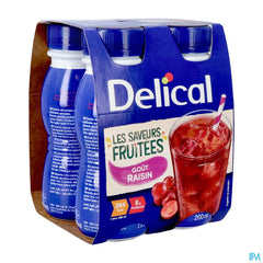 Delical Boisson Fruitee Raisins 4x200ml