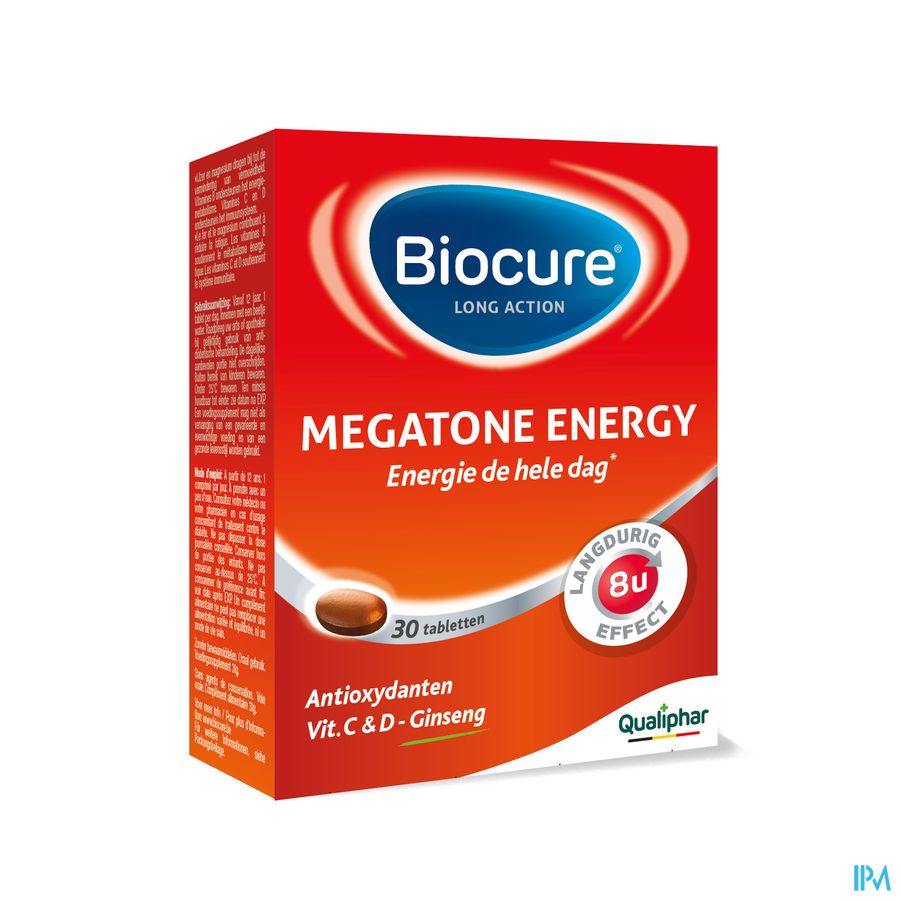 Biocure LA megatone Energy 30 comprimés - vitamine - énergie, immunité, vitalité