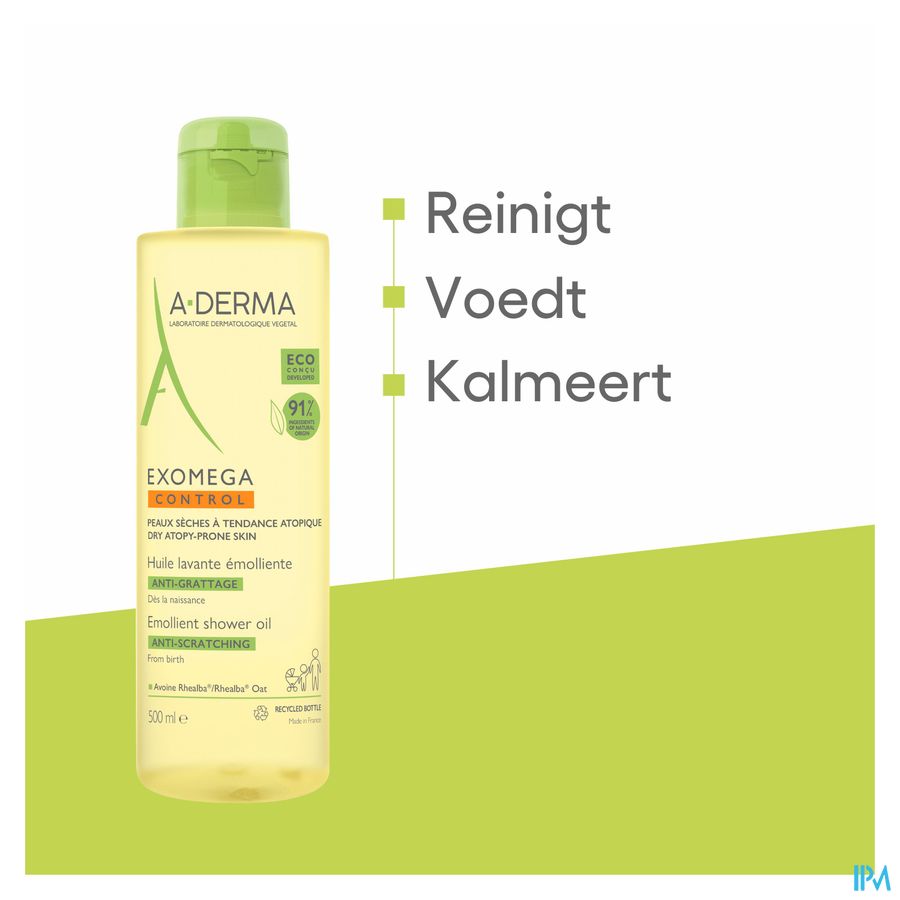 A-DERMA - EXOMEGA CONTROL HUILE LAVANTE ÉMOLLIENT ANTI-GRATTAGE REFILL peau à tendance atopique