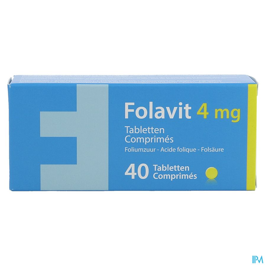 Folavit 4 mg - Acide folique - 40 x 4 mg