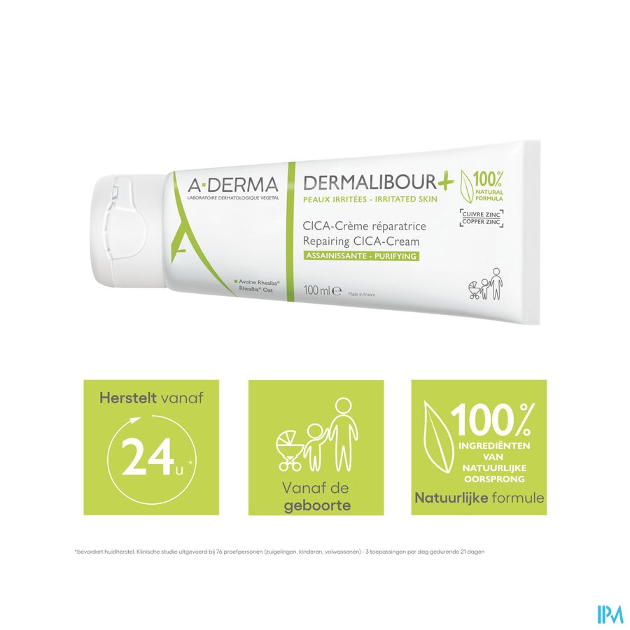 A-Derma Dermalibour+ Cica Crème Réparatrice assainissante Peau irritée cicatrices 100ml