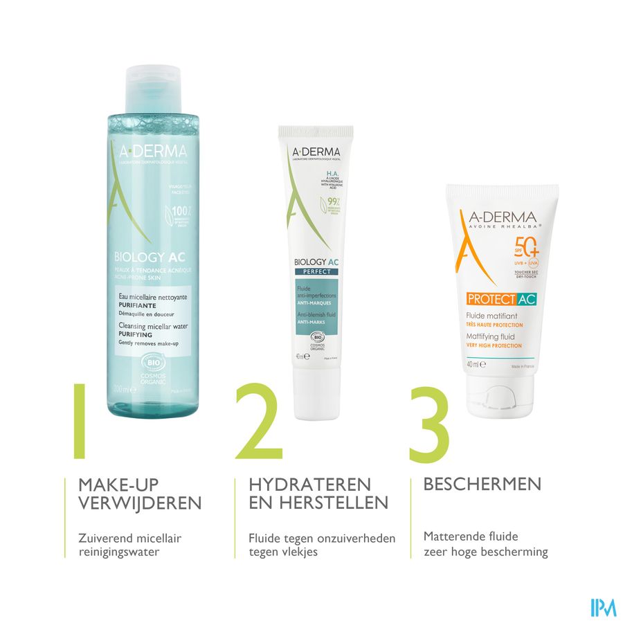 A-DERMA BIOLOGY AC PERFECT Fluide Anti-Imperfections  - Peaux adultes grasses à imperfections et à tendance acnéique