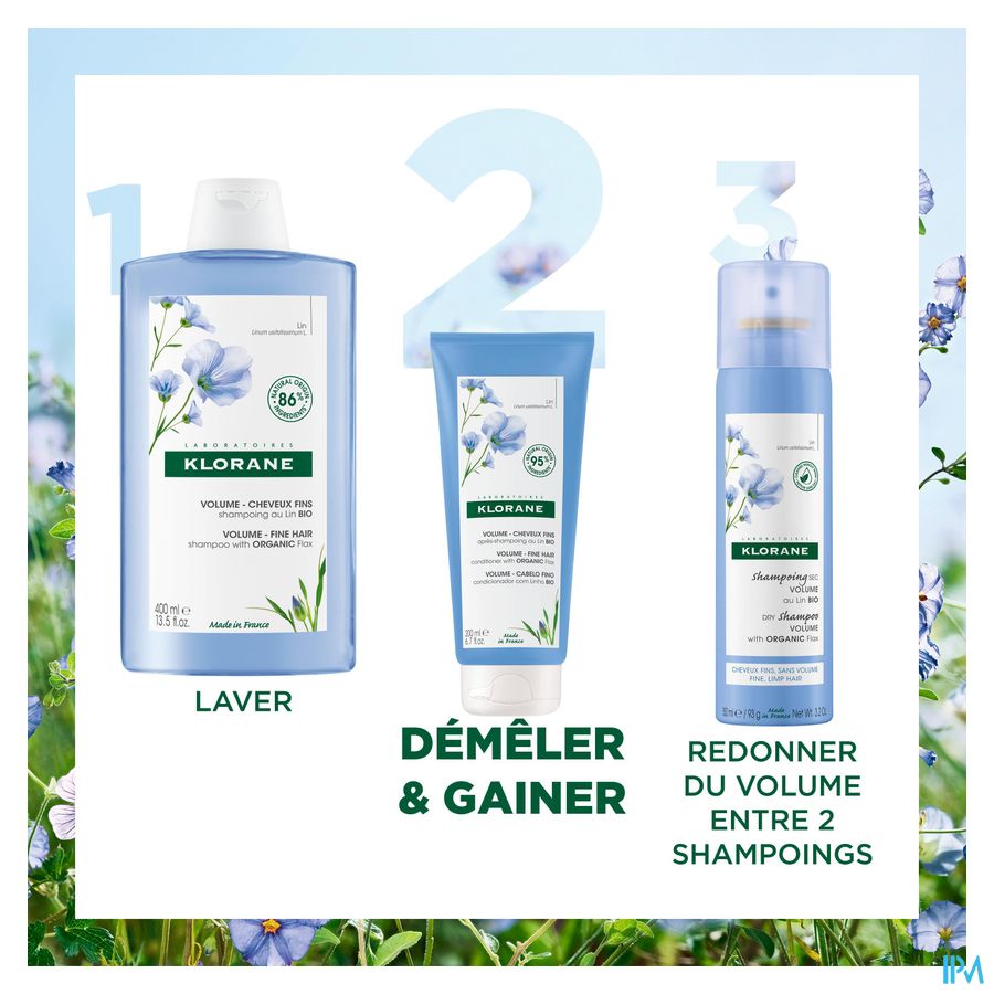 Klorane - Shampoing au Lin BIO - Volume - Cheveux fins