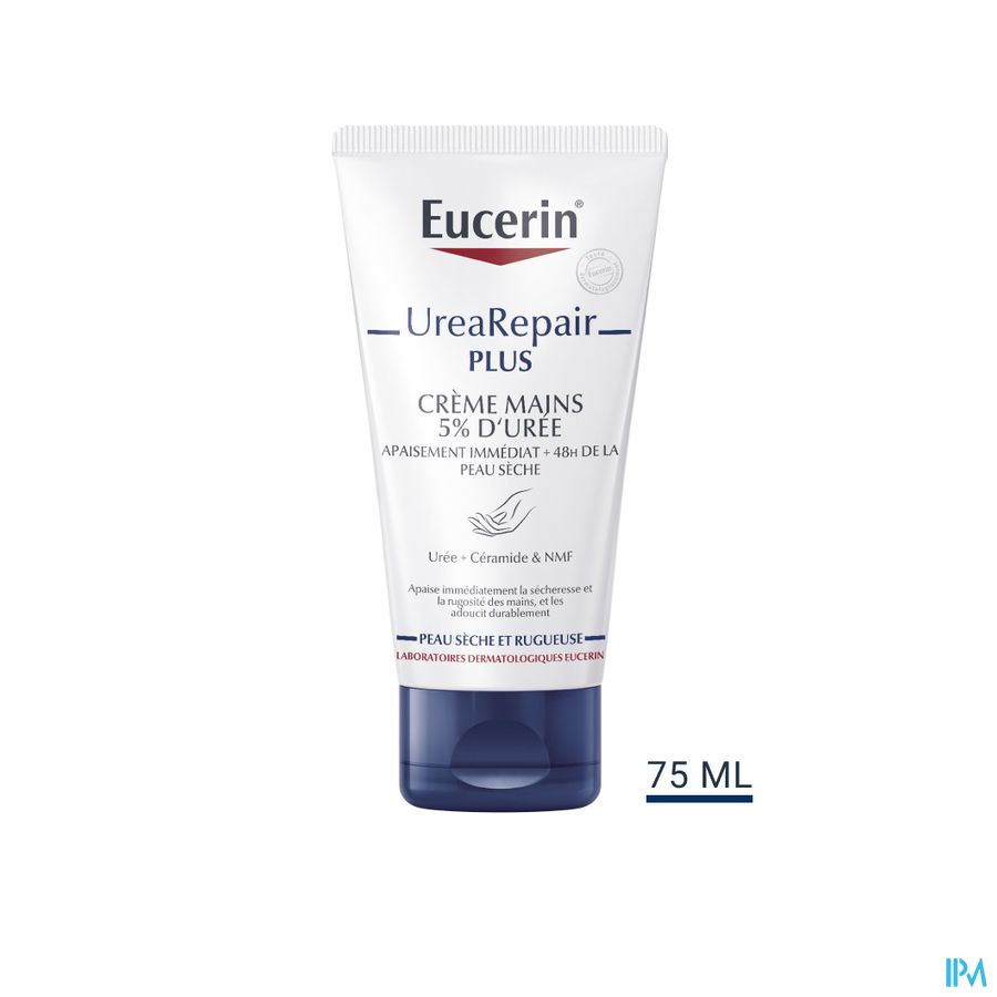 UreaRepair Plus Crème Mains 5% d'Urée Peau Sèche et Rugueuse Tube 75ml