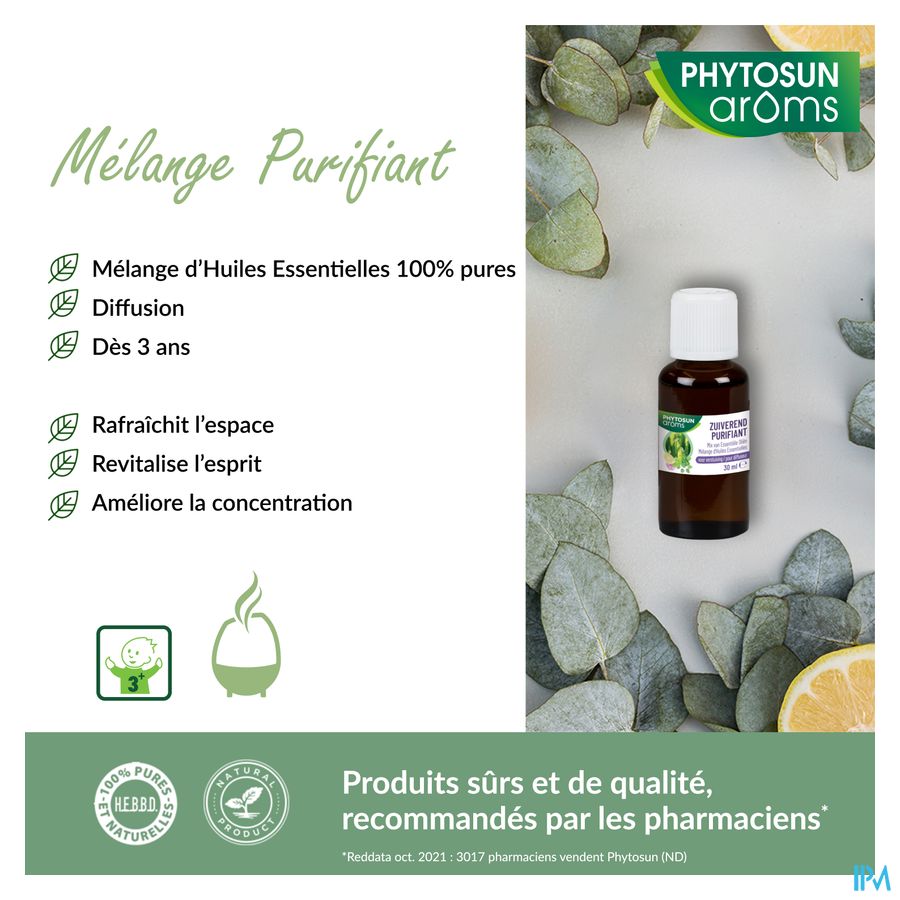 Phytosun® Mélange D’Huiles Essentielles – Purifiant – 30 ml – Purifier & Concentration