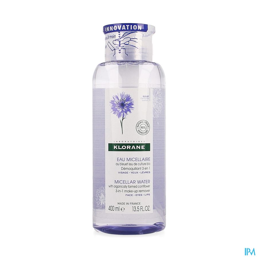Klorane - Eau micellaire démaquillante au Bleuet issu de culture BIO - Visage, Yeux, Lèvres