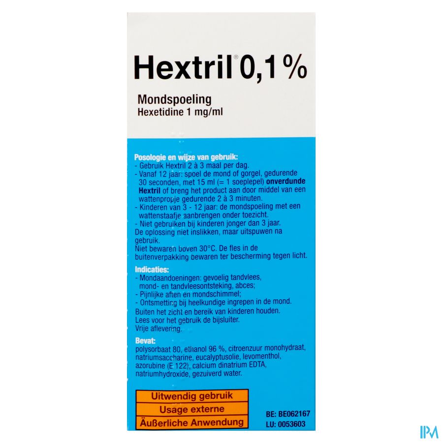 Hextril 0,1% Sol Bain Bouche 200ml
