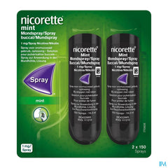 Nicorette® Spray Mint — pour arrêter de fumer — duopack 2 x 13,2 ml, 1 mg de nicotine