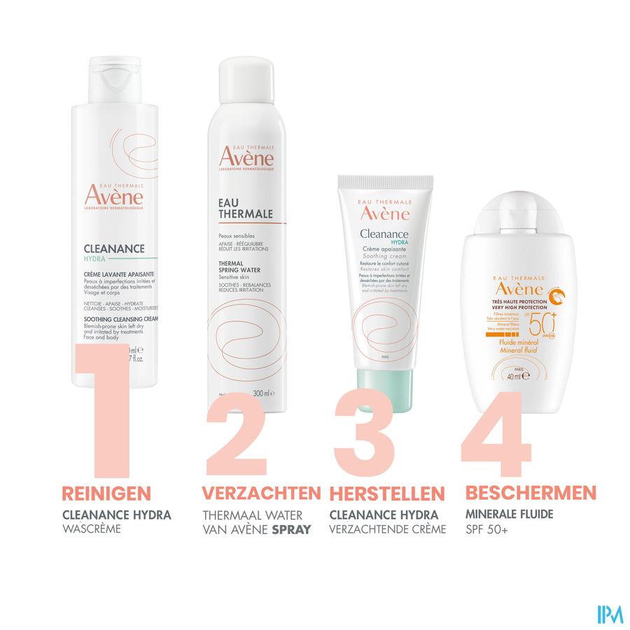 Eau Thermale Avène CLEANANCE HYDRA Crème lavante apaisante - Peaux à imperfections irritées et desséchées par des traitements - Visage et Corps
