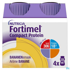 Fortimel Compact Protein Goût Banane Bouteilles 4x125 ml
