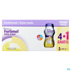 Fortimel Extra Vanille 2kcal Complément Nutritionnel Dénutrition Promopack 4+1 5x200ml