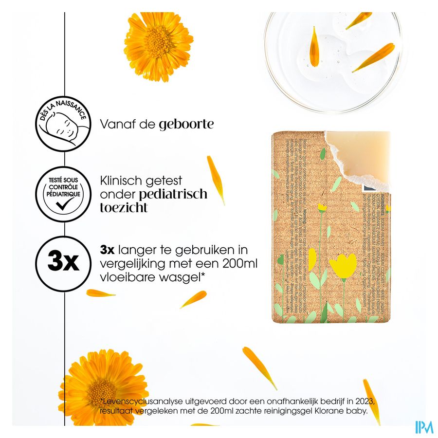 Klorane Solide lavant certifié BIO au Calendula - Corps et Cheveux - Bébé