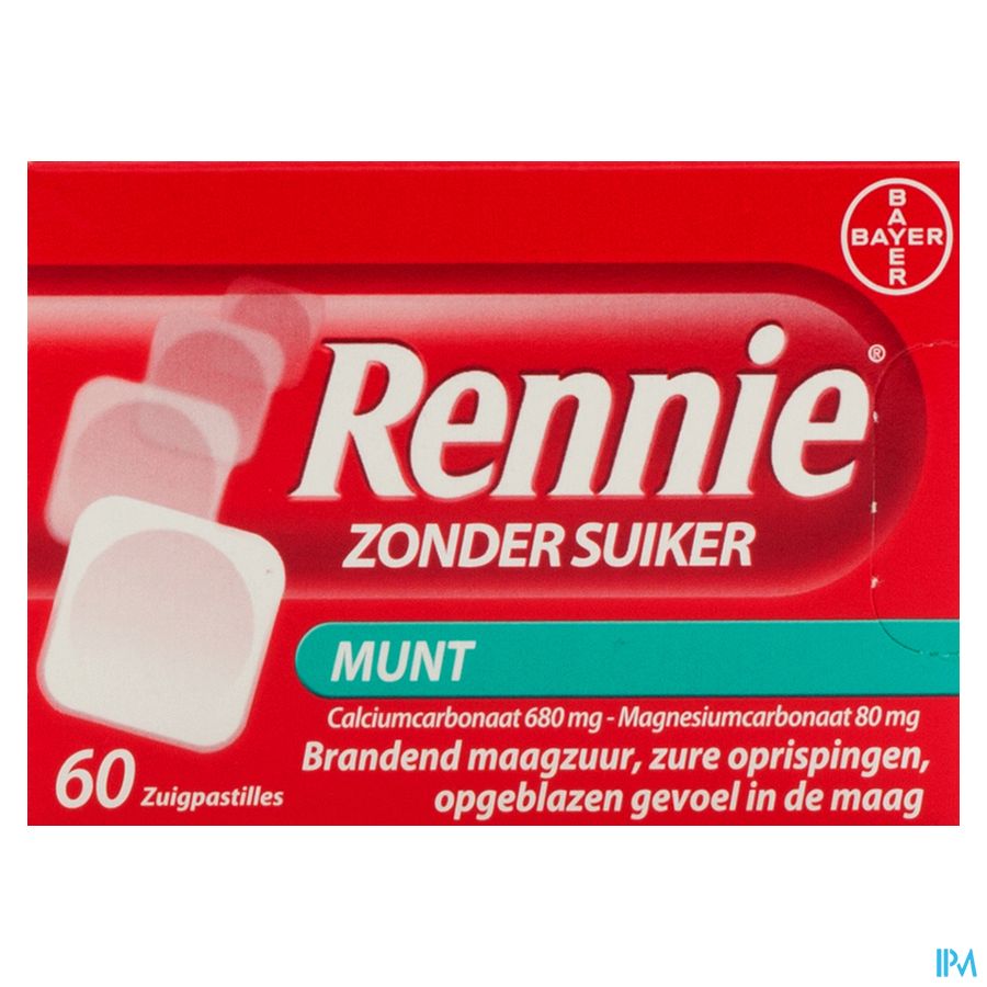 Rennie Sans Sucre Pastilles 60