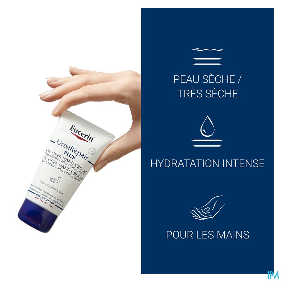 UreaRepair Plus Crème Mains 5% d'Urée Peau Sèche et Rugueuse Tube 75ml