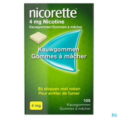 Nicorette® Classic Gomme à Mâcher — pour arrêter de fumer — 105 pièces, 4 mg de nicotine