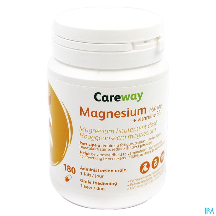 Careway Magnesium 450mg + Vitamine B6 Caps 180