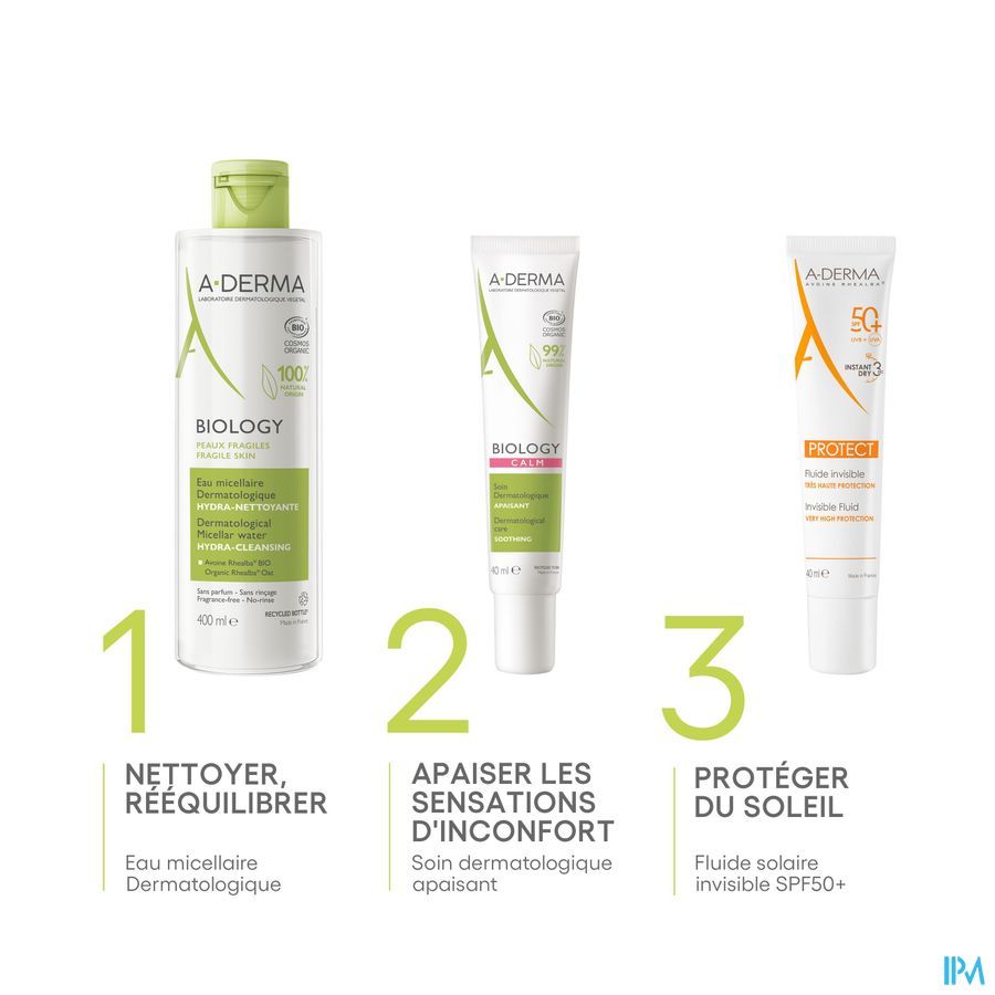 A-DERMA - BIOLOGY CALM SOIN DERMATOLOGIQUE APAISANT - Crème apaisante visage - BIOLOGY