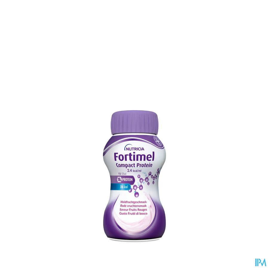 Fortimel Compact Protein 2.4kcal Saveur Fruits Rouges Complément Nutritionnel Dénutrition Bouteilles 4x125ml