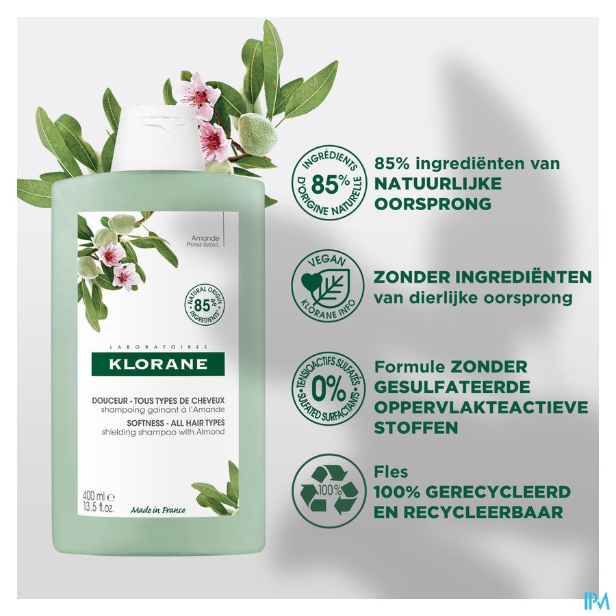 Klorane — Shampoing Gainant à l’Amande — Tous types de cheveux