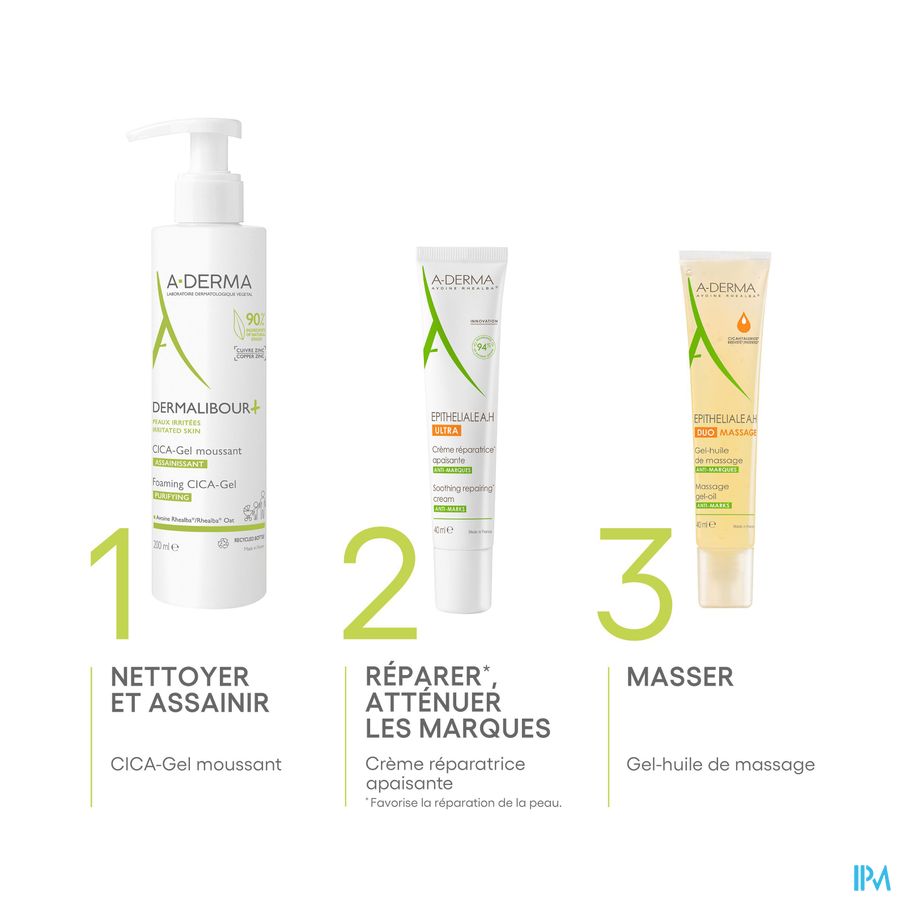 A-DERMA - EPITHELIALE A. H. ULTRA CRÈME RÉPARATRICE APAISANTE - Soin cicatrisant anti-marques, anti-douleur, Post-peeling, post-laser