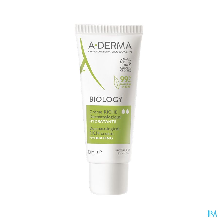 A-DERMA - BIOLOGY CRÈME RICHE DERMATOLOGIQUE HYDRATANTE - Crème visage hydratante riche - BIOLOGY