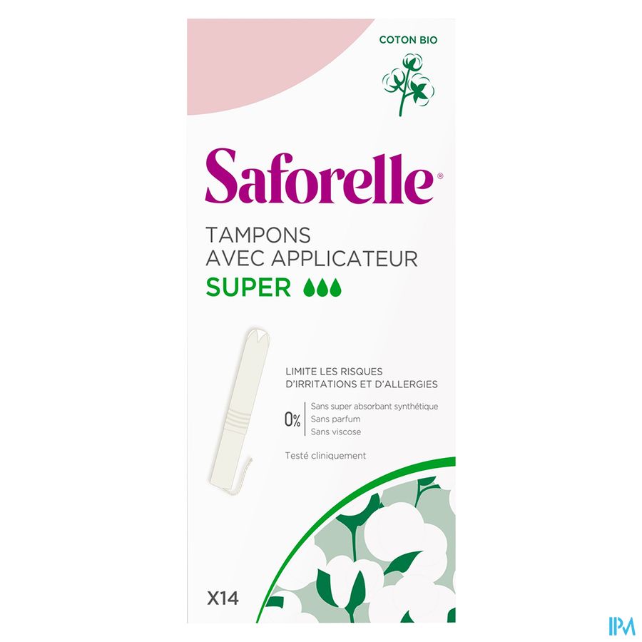 Saforelle Coton Protect Tampons Applicat. Super 14