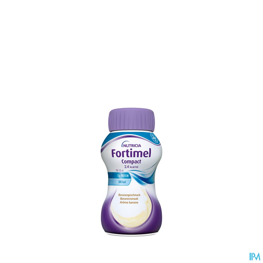 Fortimel Compact 2.4kcal Arôme Banane Complément Nutritionnel Dénutrition Bouteilles 4x125ml