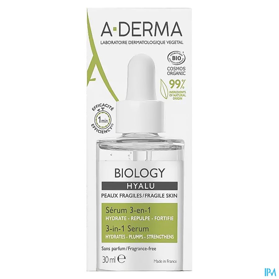 A-DERMA BIOLOGY HYALU Sérum 3-en-1  à l'Acide Hyaluronique